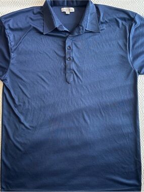 Collars & Co. Navy Button-Up Shirt 2XL Performance Stretch